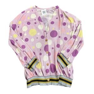 Blumin Apparel Polka Dot Button Down Cardigan in Purple, Size 2X​​​